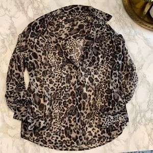 Guess Sheer Button Down Shirt